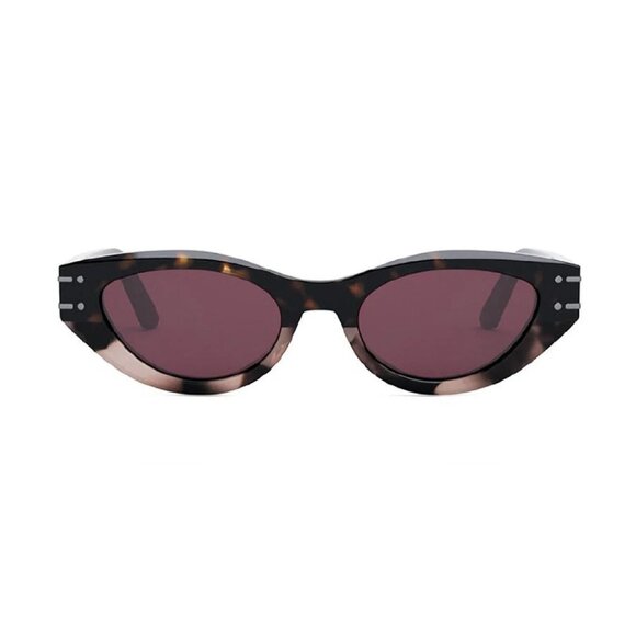 NEW DIOR SUNGLASSES, HAVANA WOMEN CAT EYE DIOR DIORSIGNATURE B5I 25D0 - Picture 2 of 3